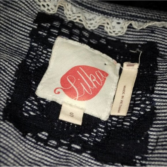 Anthropologie Lilka Marya Lace Navy Striped Dress - Picture 2 of 6